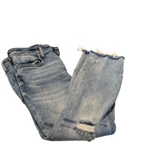 Kut from the Kloth Light Blue Ripped Jeans Ankle Sz 6 Button Fly